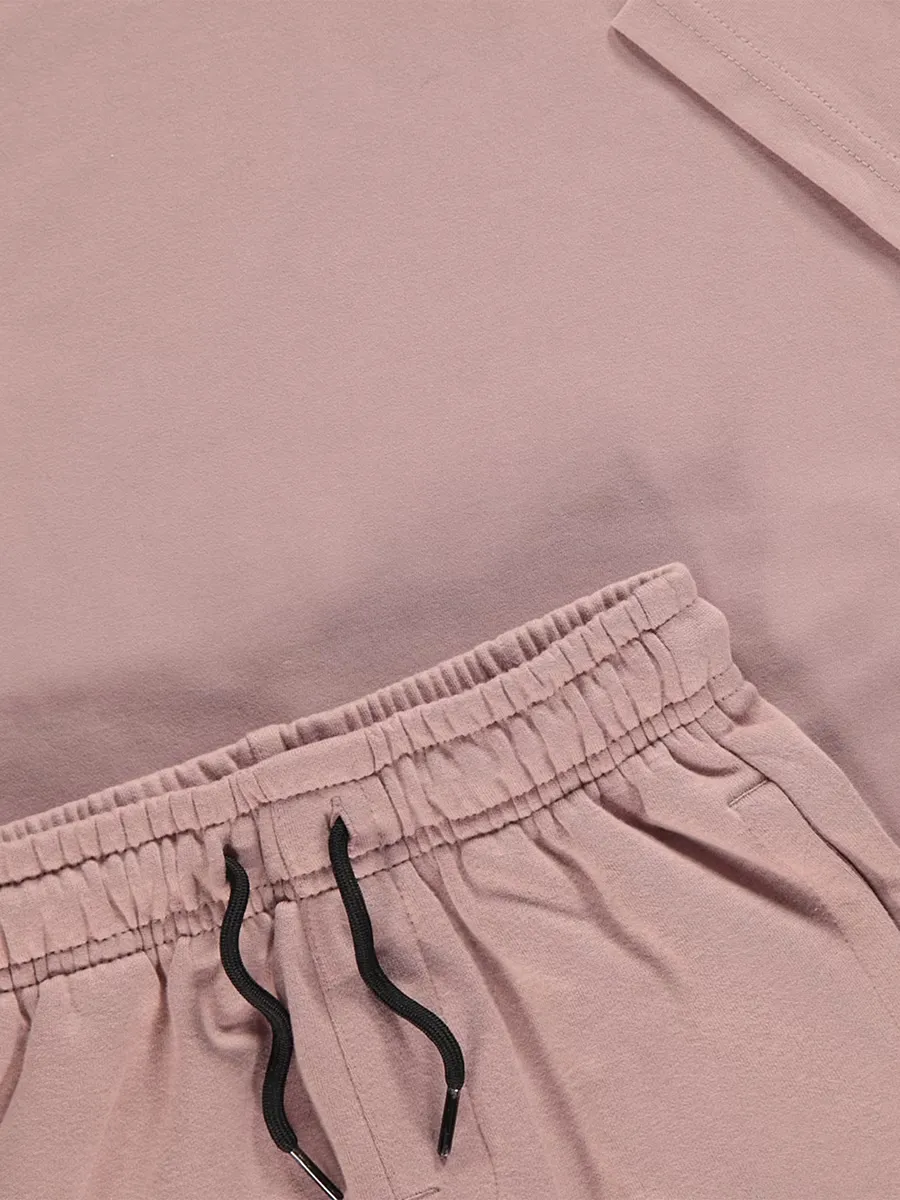 Mauve Short Sleeve T-shirt and Shorts Set