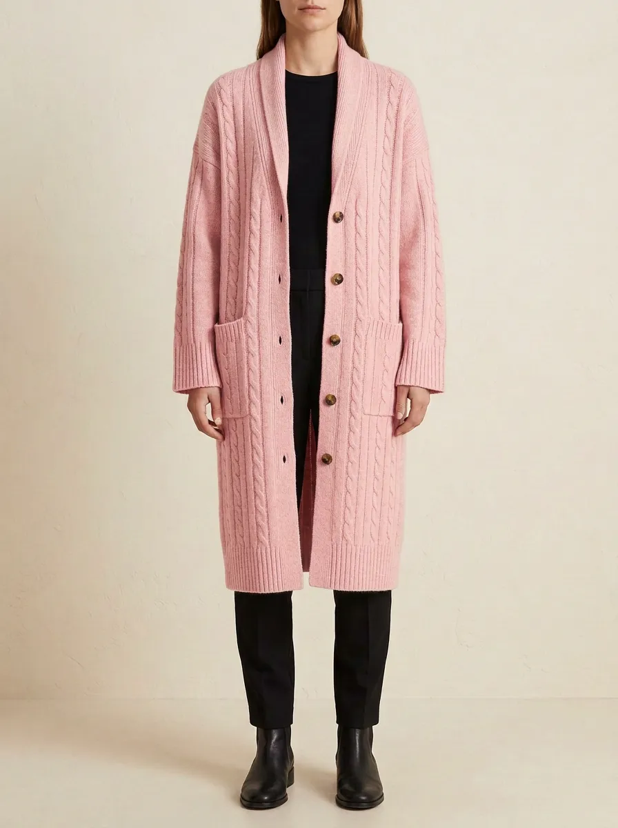 Women's Everyday Cable Knit Button Detail Knit Cardigan