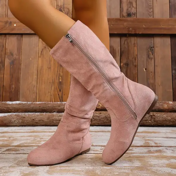 Classic Round Toe Side Zip Boots