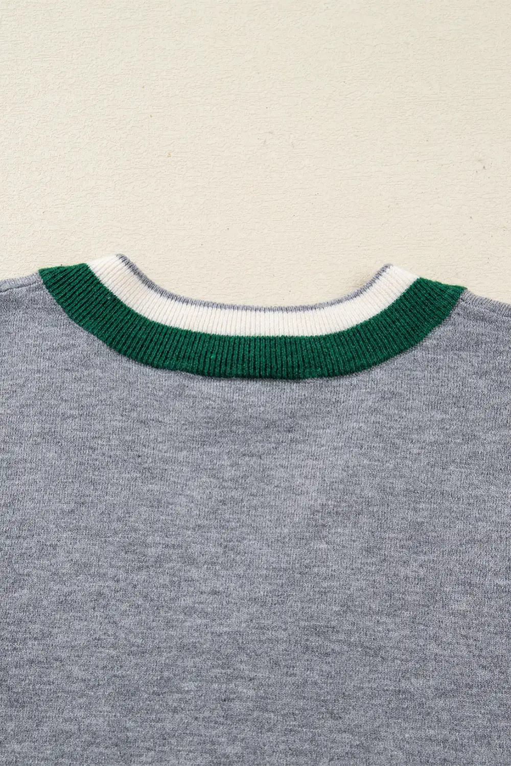 Striped Knit V Neck Sweater