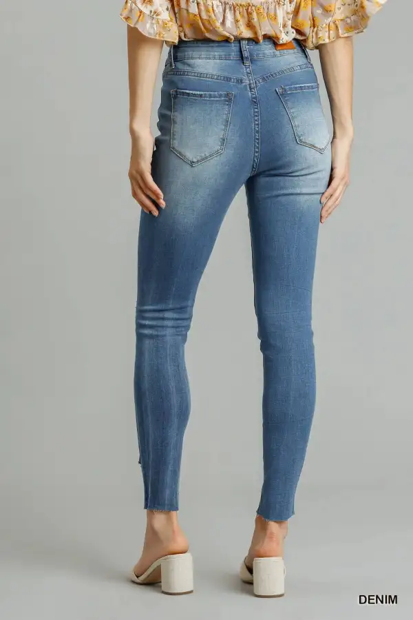 Skinny Distressed Denim Jeans