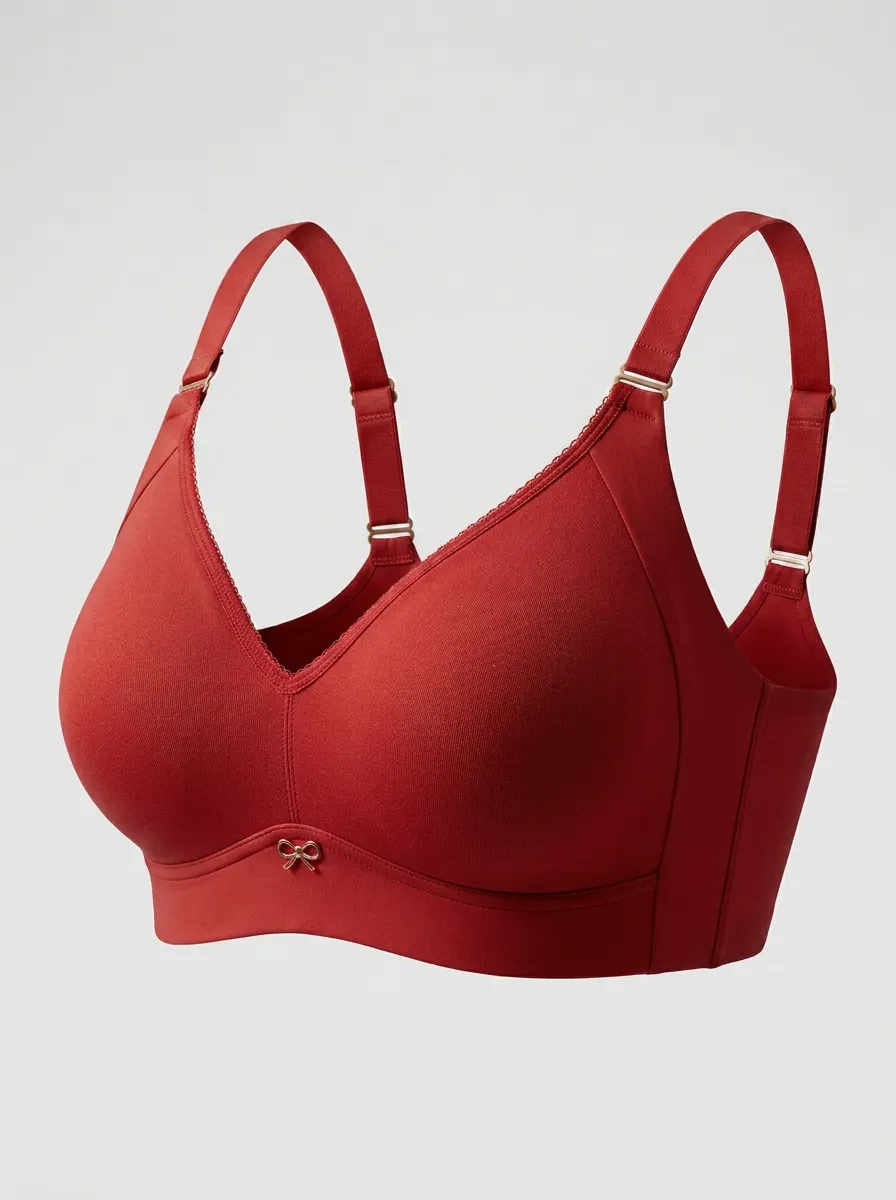 Women's Dusty Pink Bowknot Detail Wireless Comfort Bra Top