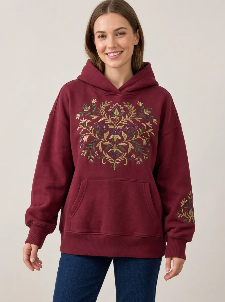 Women's Weekend Ready Botanical Floral Graphic Art Hoodie