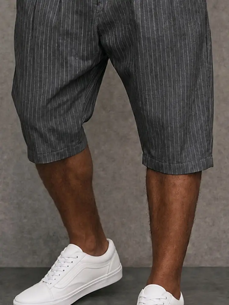 Modern Commuter Button Accent Suit Shorts