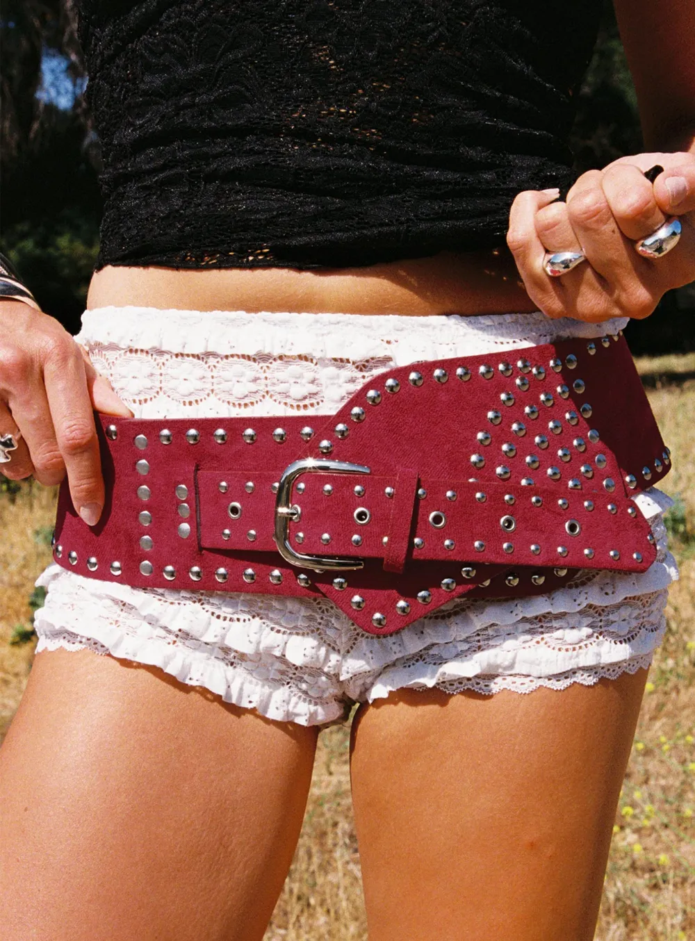 Pull Together Studded Buckle Belt