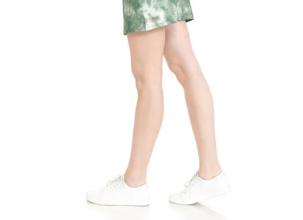 Olive Tie-Dye Side-Slit Active Shorts