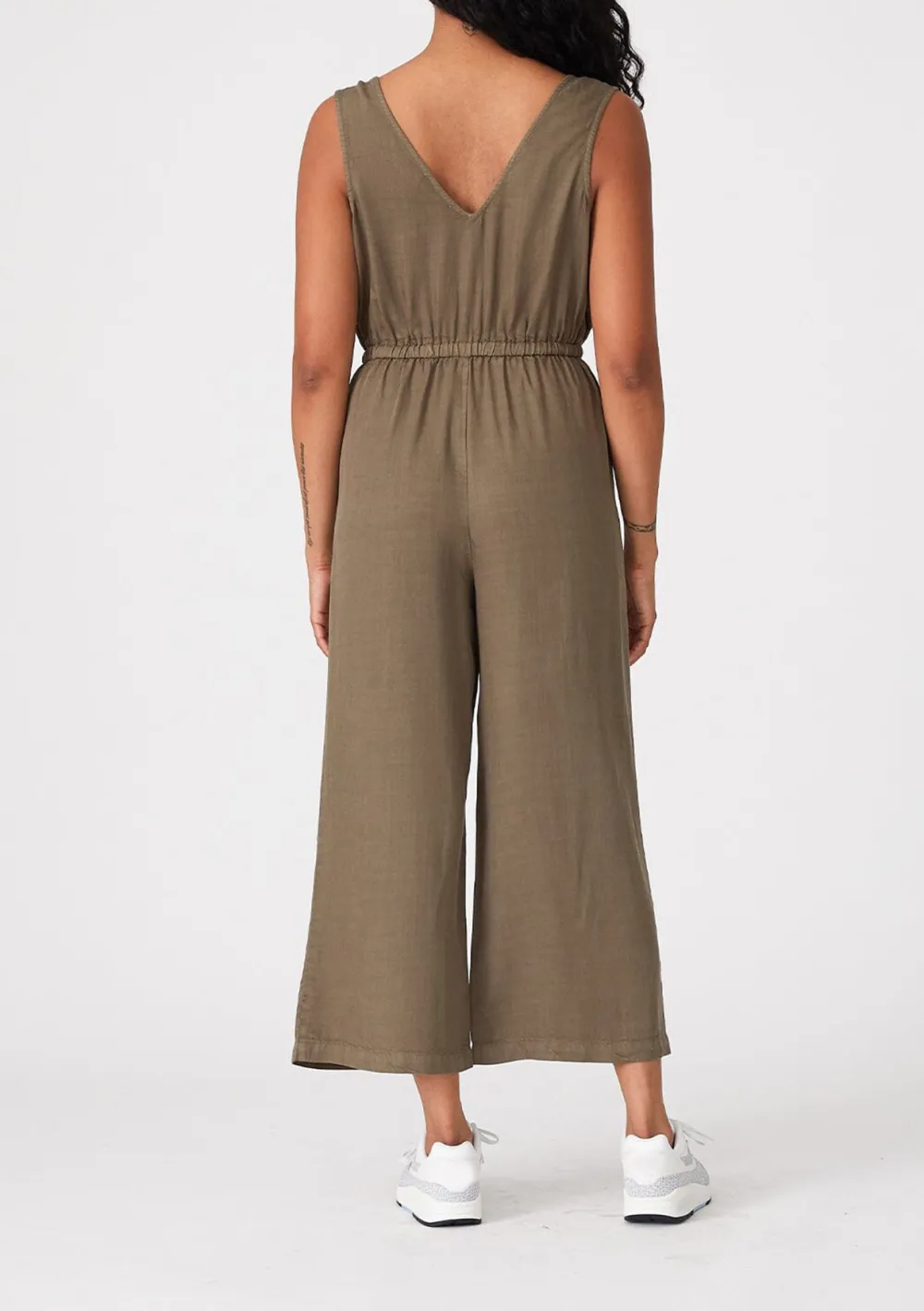 Surplice Wide Leg Sleeveless Jumpsuit