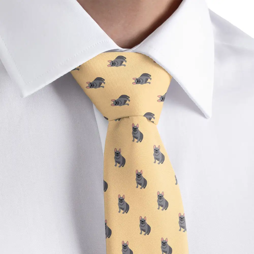 Refined Bulldog Pattern Necktie