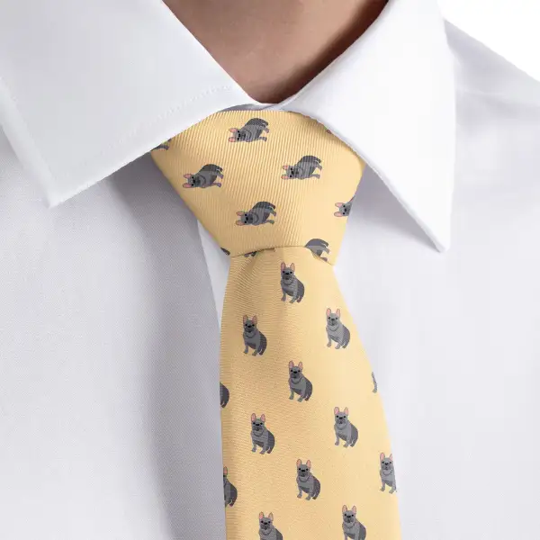 Refined Bulldog Pattern Necktie