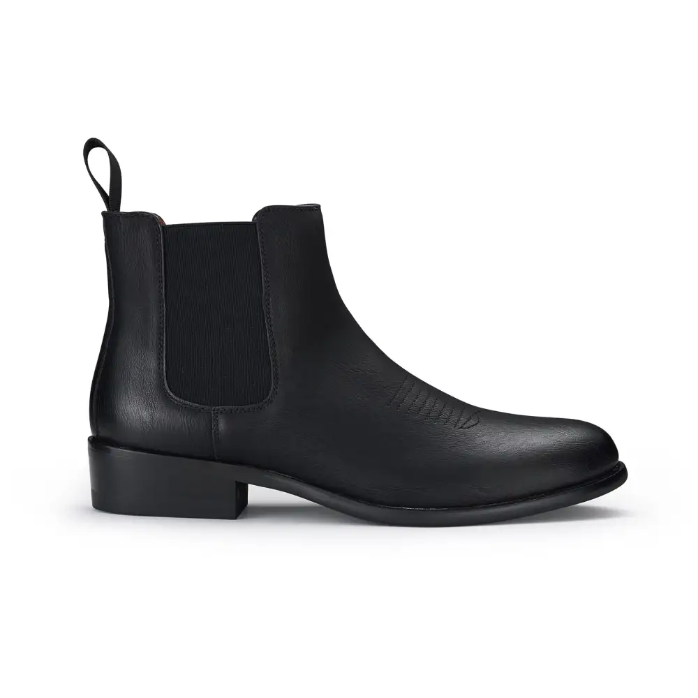 Faux-Leather Embossed Slip-On Chelsea Boots