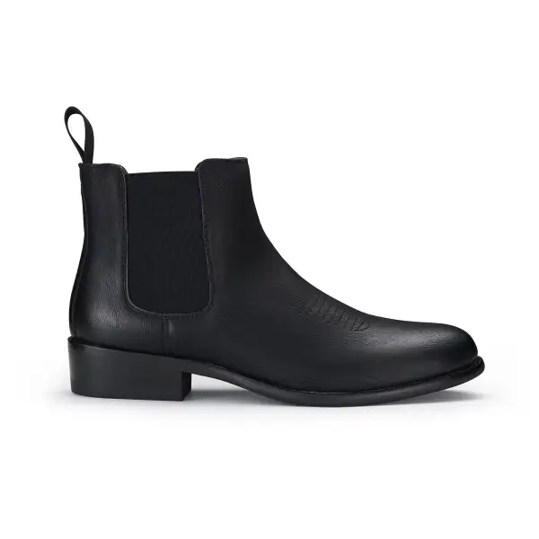 Faux-Leather Embossed Slip-On Chelsea Boots