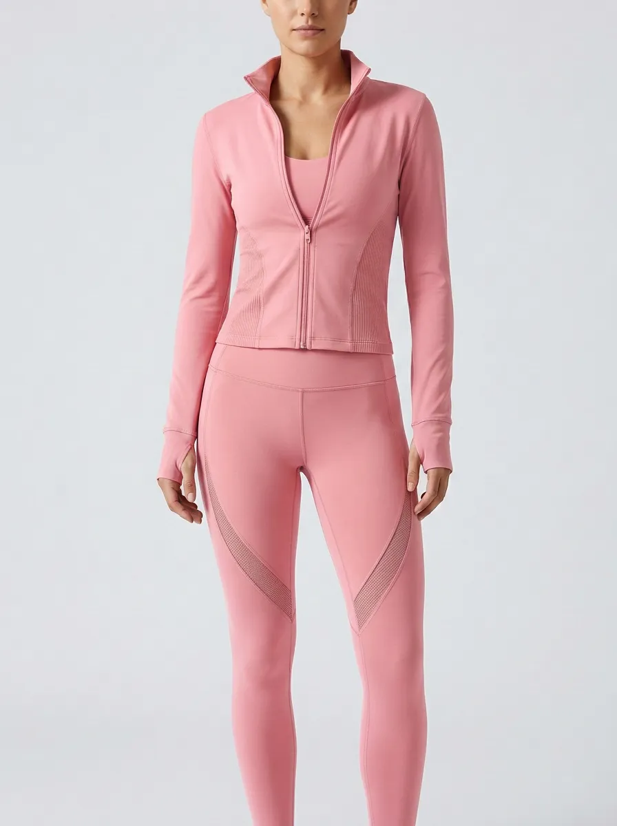 Utility Seamless Design Detail Women's Three Piece Activewear Set