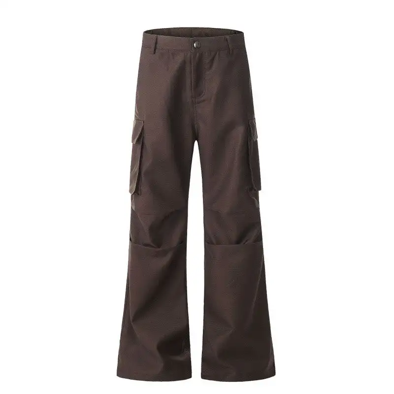 Women's Flared Pleated Multi Pocket Pants