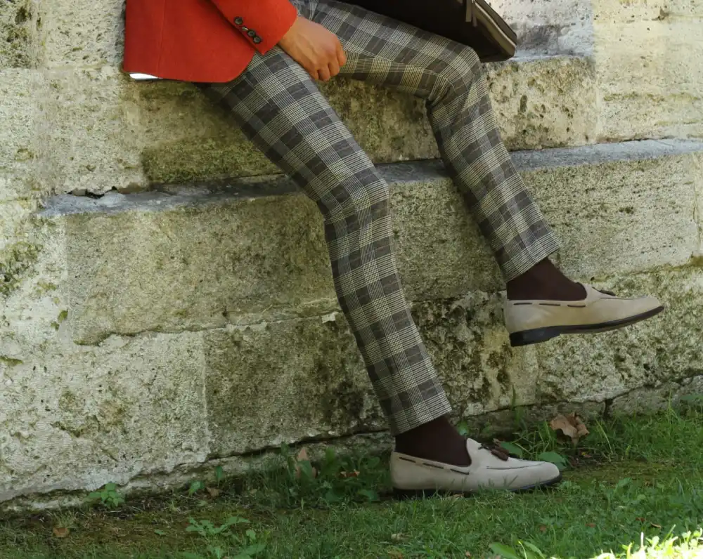 Refined Urban Slim Fit Plaid Tailored Trousers