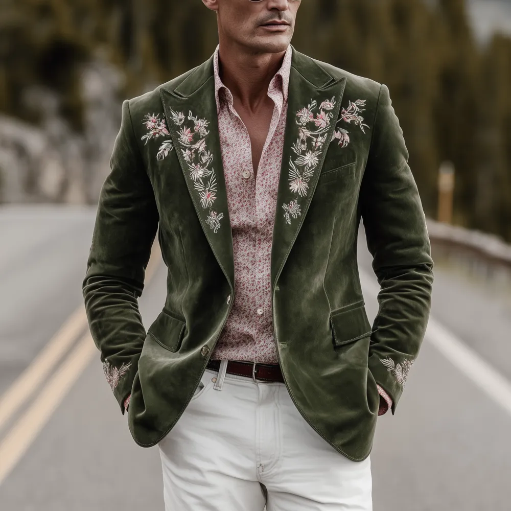Suede Button Blazer