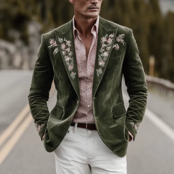 Suede Button Blazer