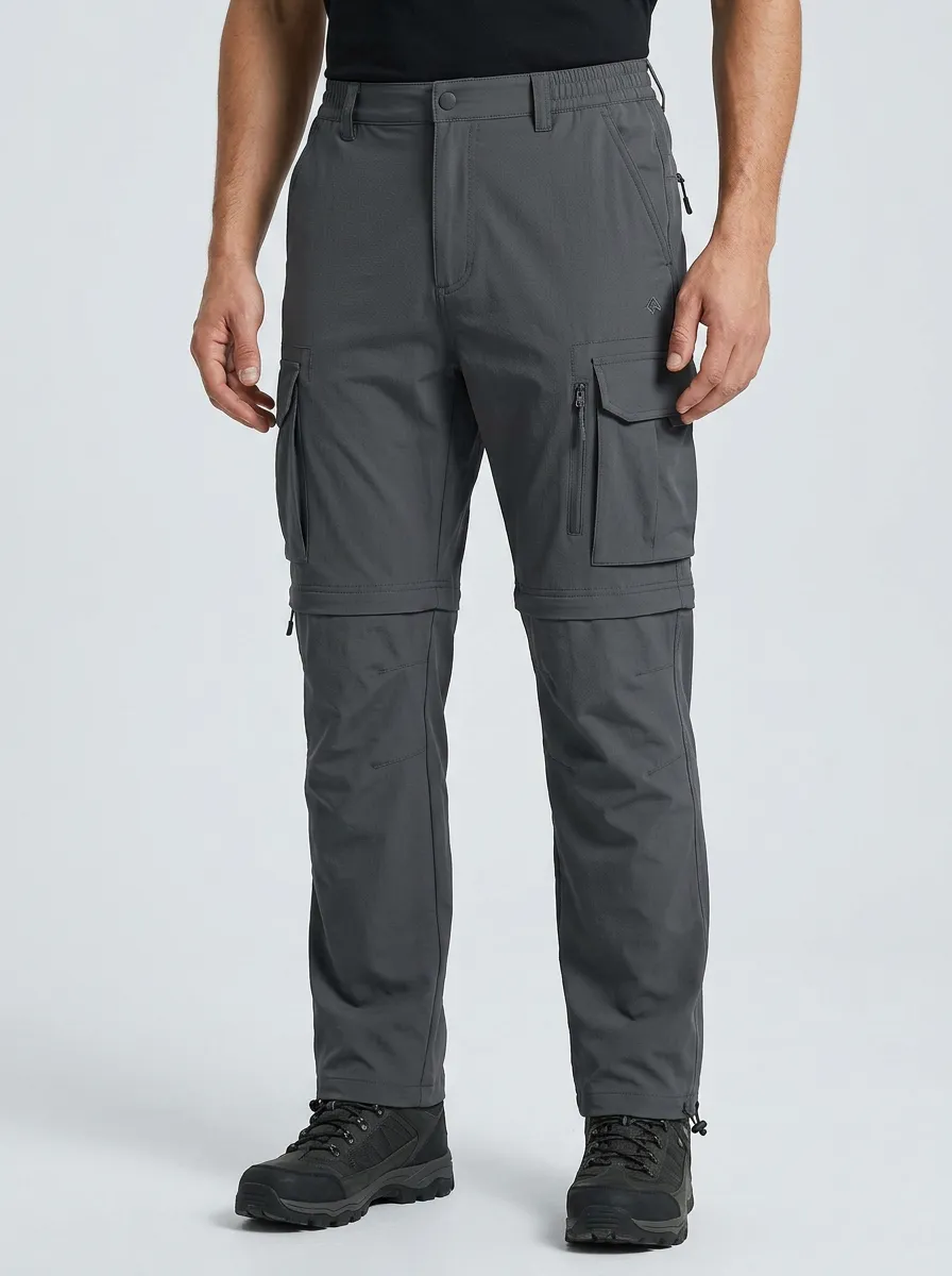 Men's Expedition Active Multi-Pocket Waterproof Zip-Off Tactical Cargo Pants