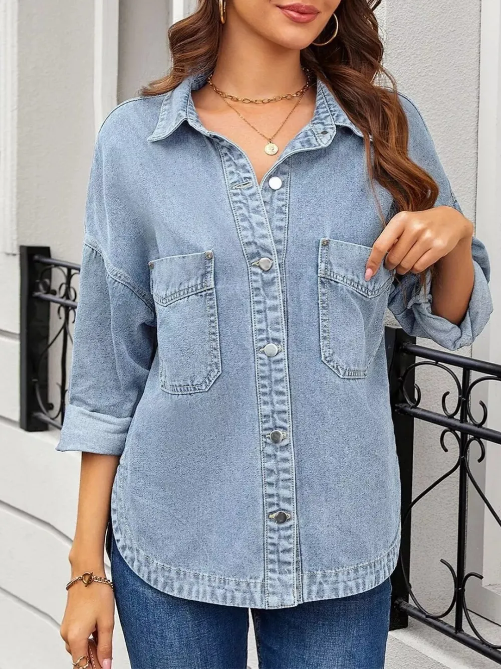 Vintage Wash Button-down Jacket