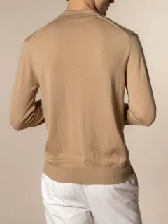 Polo Shirt Featuring Cashmere Merino Blend Detail And Buttonless Slim Fit Knit Construction