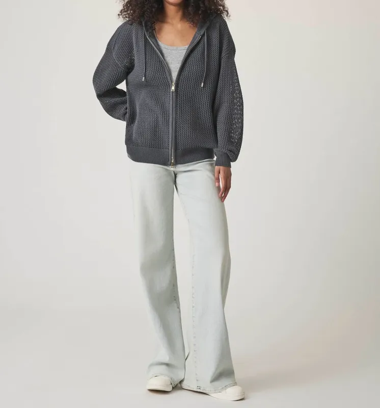 Layered Zip Sweater Hoodie