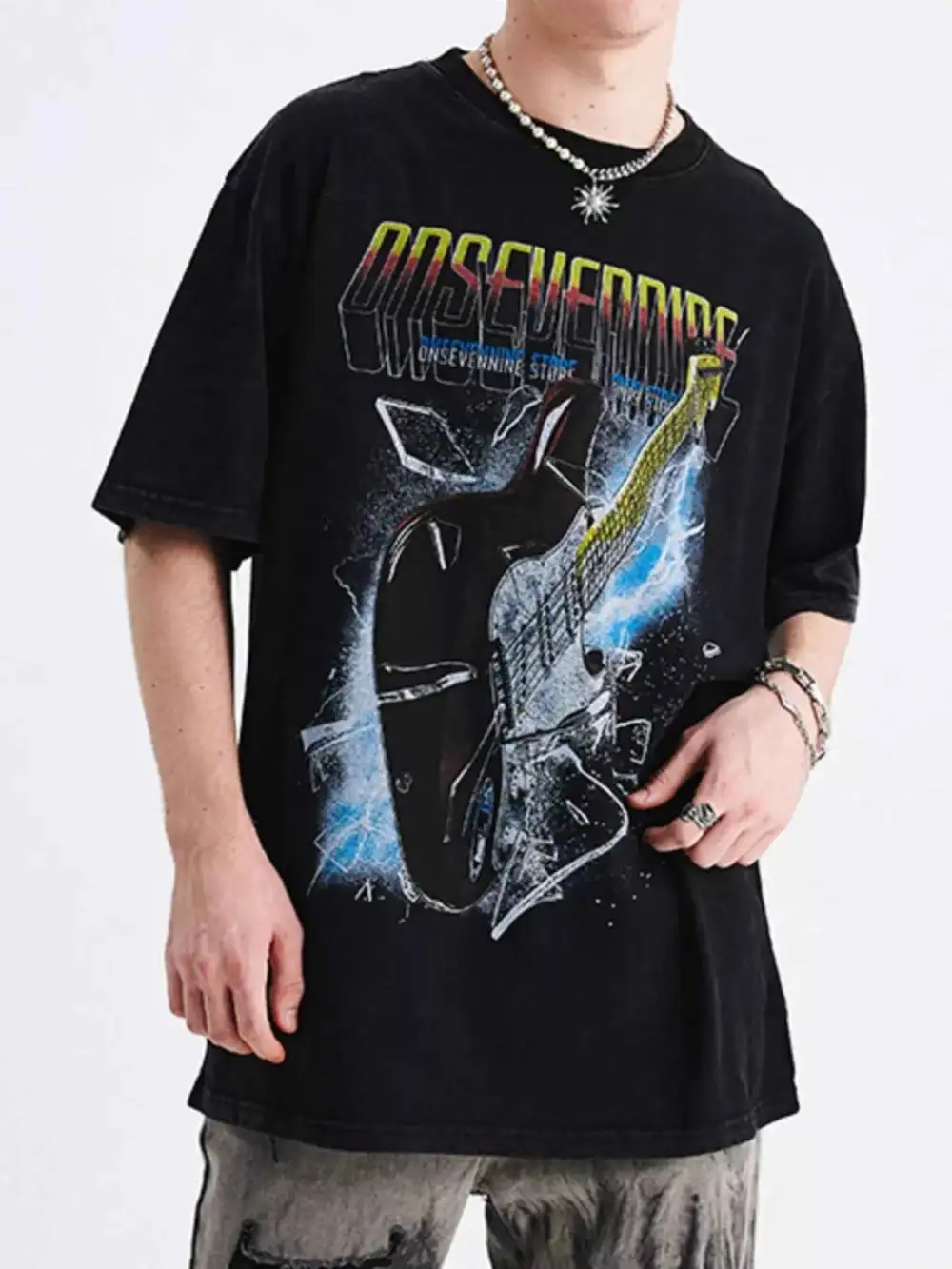 Modern Graphic Round Neck Short Sleeve T-Shirt