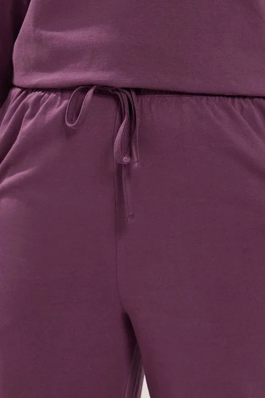 Purple Jersey Wide Leg Trousers detail 3