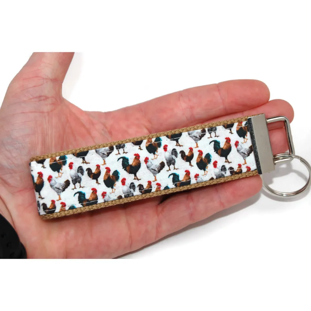 Rooster Chicken Minimal Keychain
