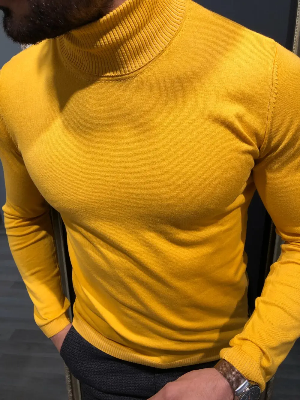 Classic Slim Fit Knit Turtleneck Sweater