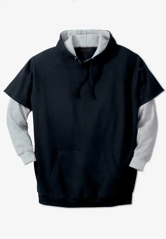 Thermal-Lined Layered Look Hoodie