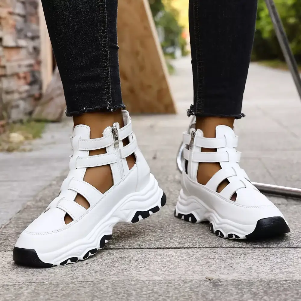 Refined Cutout Platform Sneakers