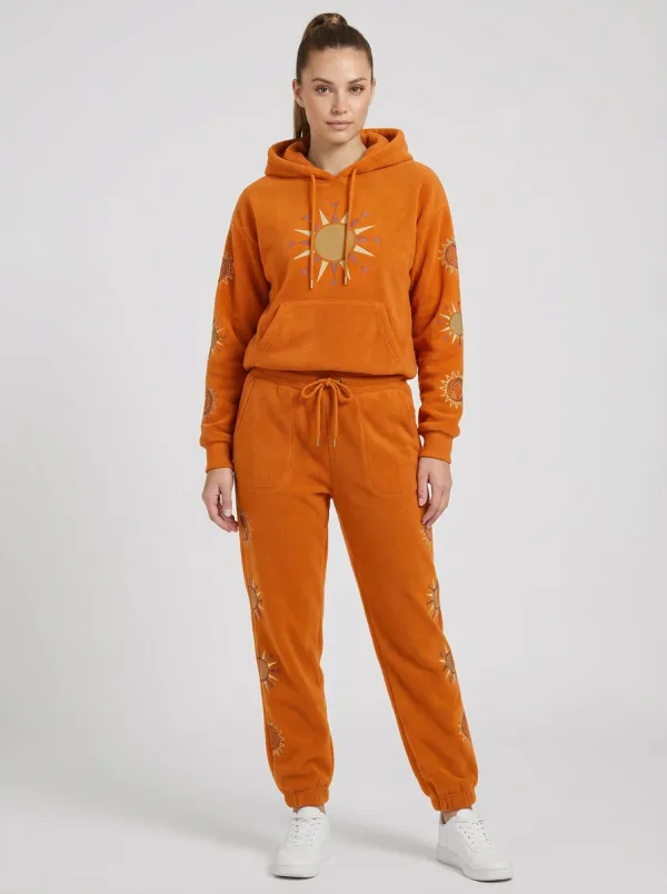 Women's Sun-Print Fleece Hoodie And Jogger Set