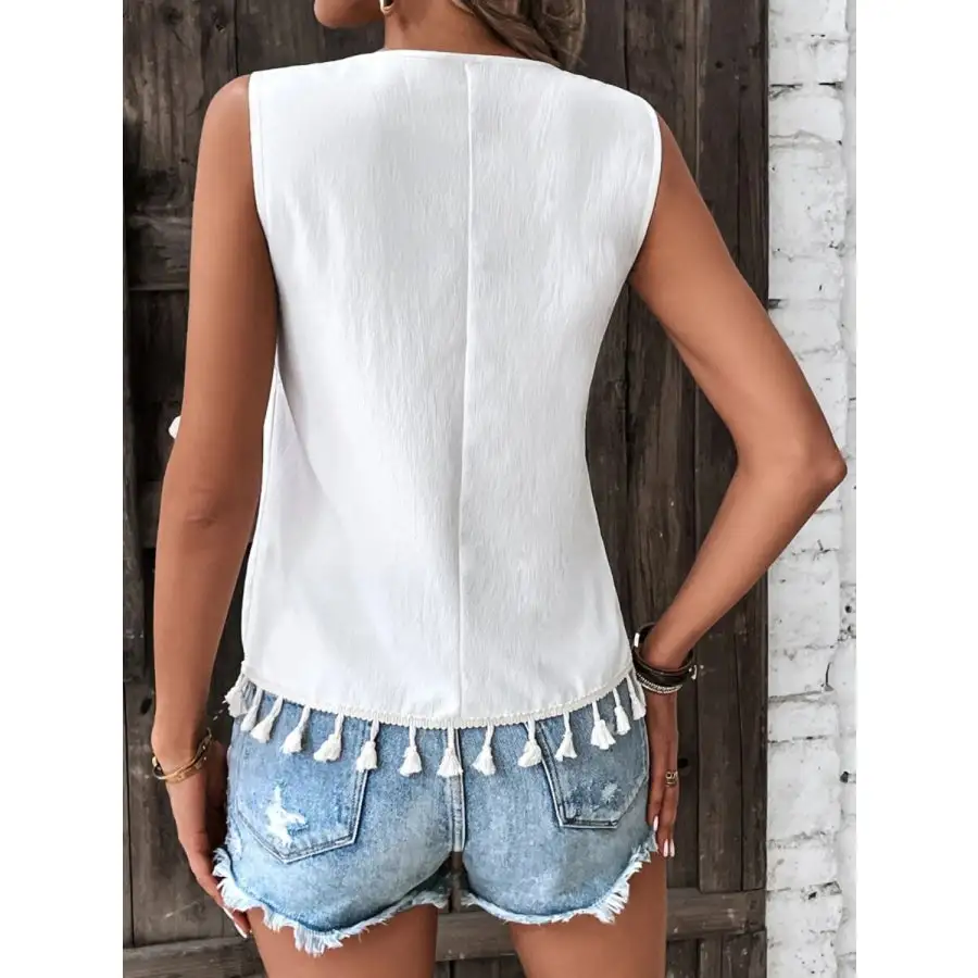 Tassel V Neck Tank