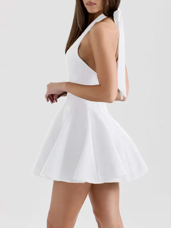 Halter Neck High Waist Line Mini Dress