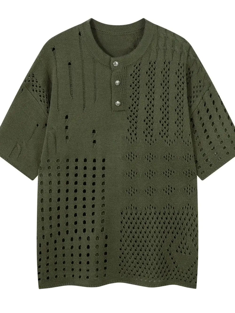 Textured Graphic Crew Neck Tee