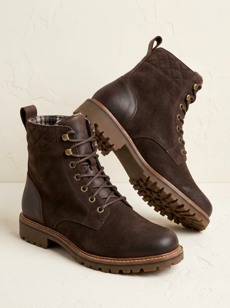 Active Suede Look Quilted Daily Wear Unisex Warm Boots