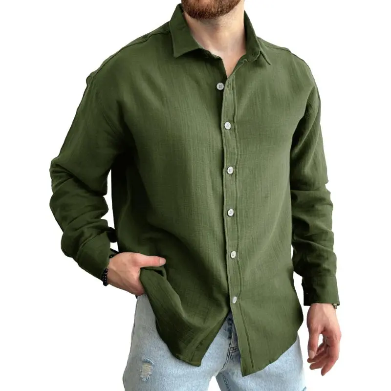 Washed Work Open Collar Shirt