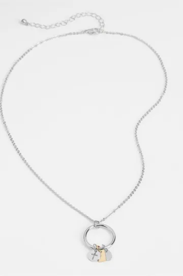 Multi-Charm Hoop Pendant Necklace