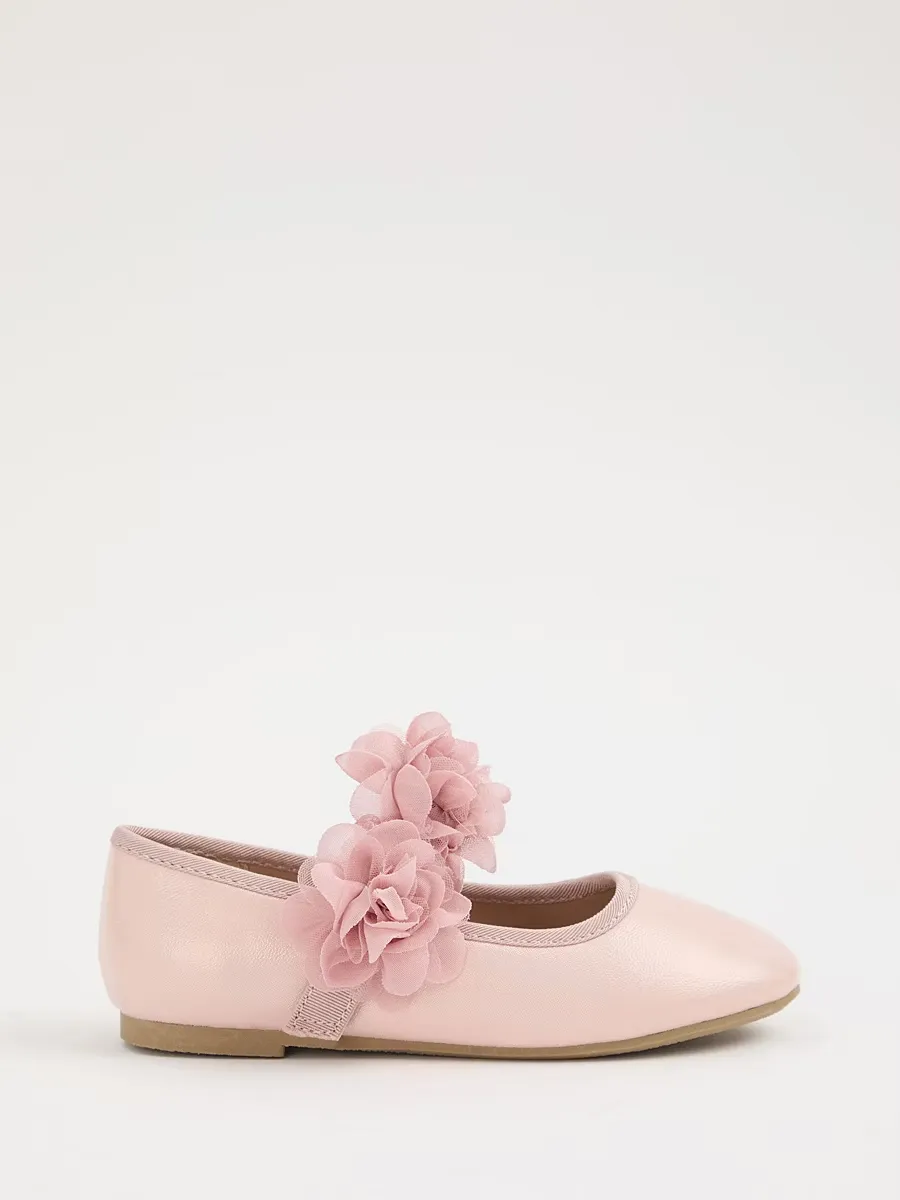 Pink Shimmer Corsage Ballet Shoes