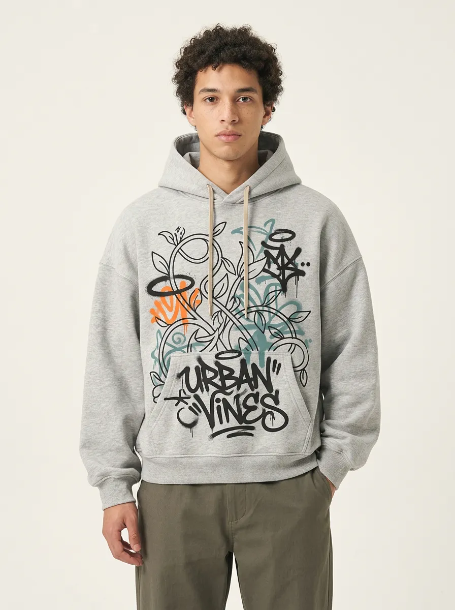 Unisex Urban Streetwear Graffiti Vines Hoodie
