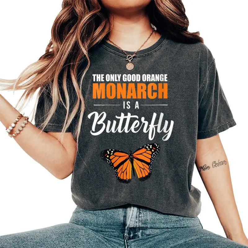 Liberal Quote Good Orange Monarch Butterfly Women's Oversized Comfort T-Shirt