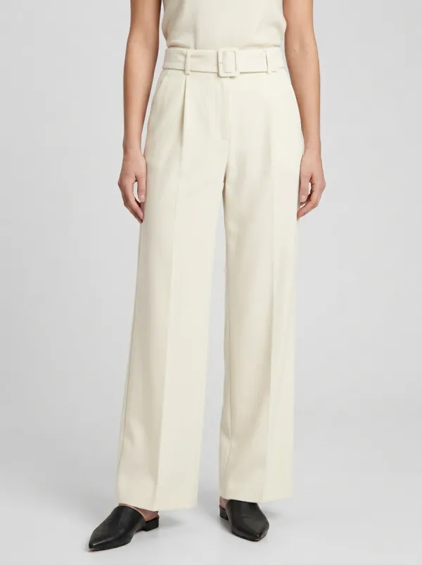 Tailored High-Waisted Belted Wide-Leg Trousers