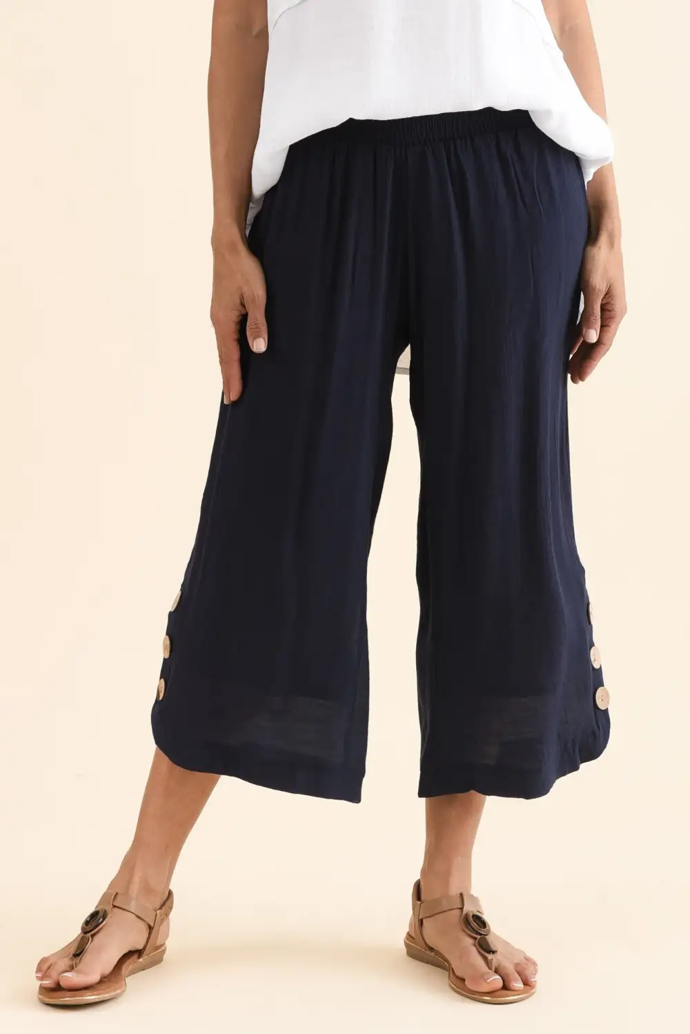 Wide Leg Mid Rise Pants