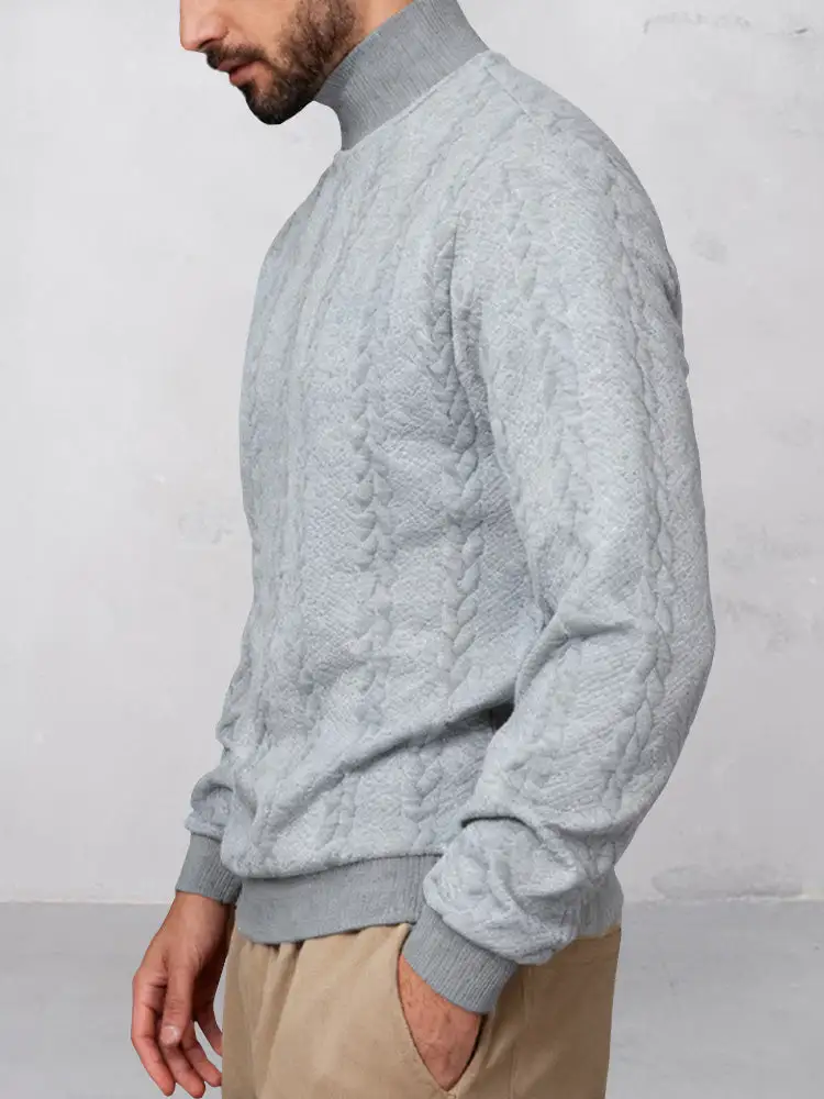 Waffle Knit Jacquard Ribbed Hoodie