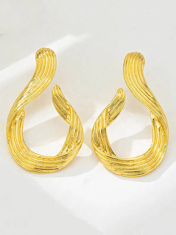Streamlined Crystal-Look Drop Earrings