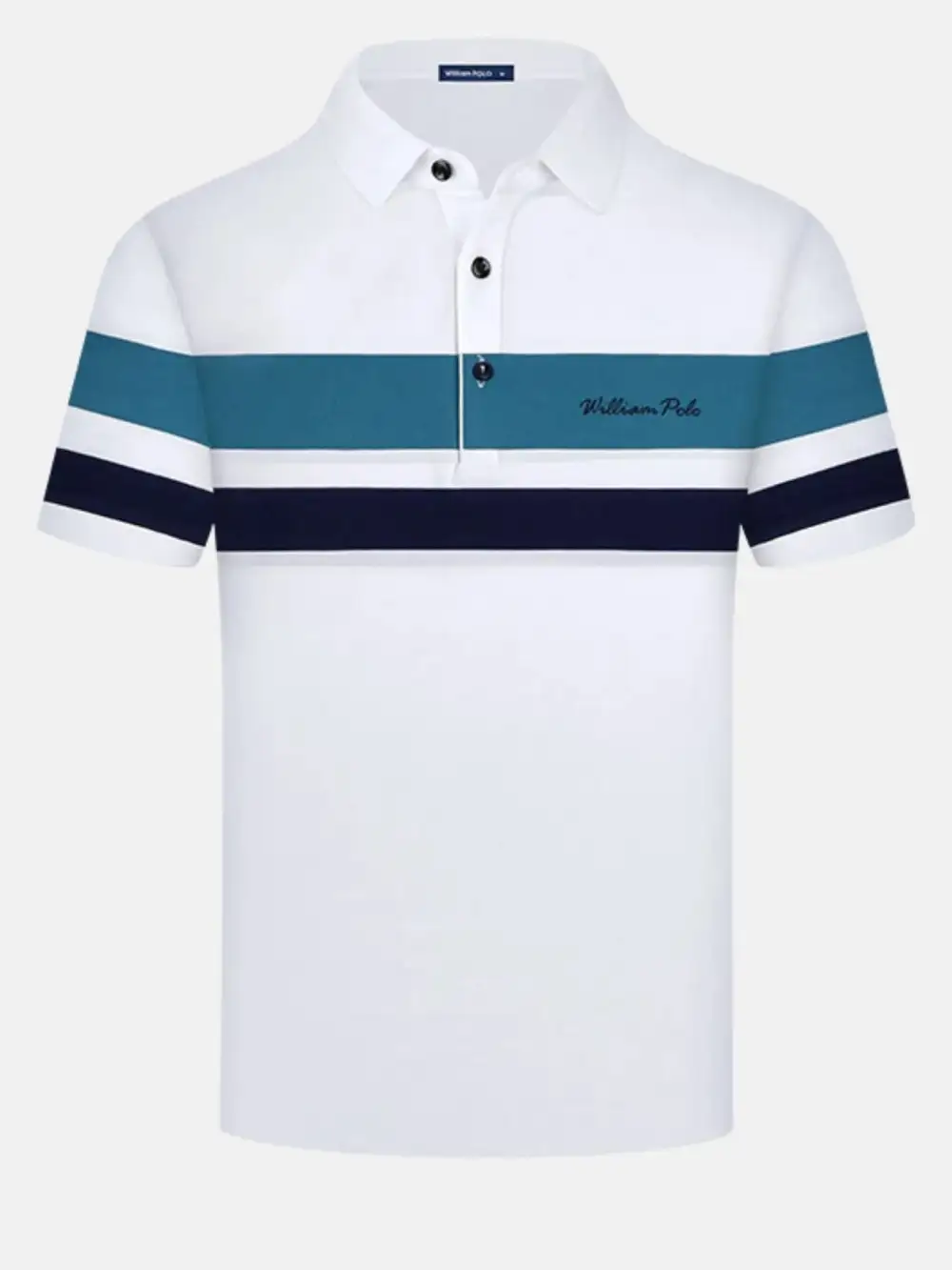 Textured Contrast Detail Short Sleeve Collared Polo Shirt