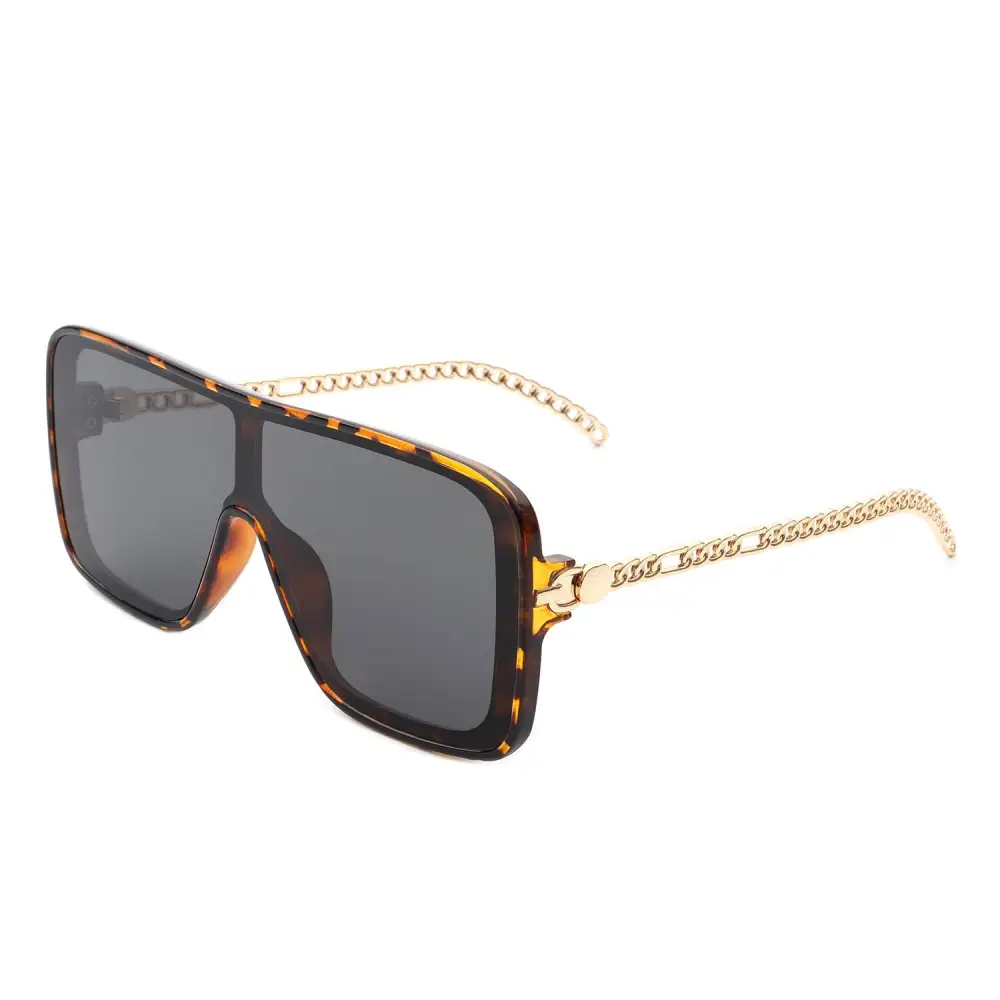 Fabric Square Flat Top Frame Sunglasses