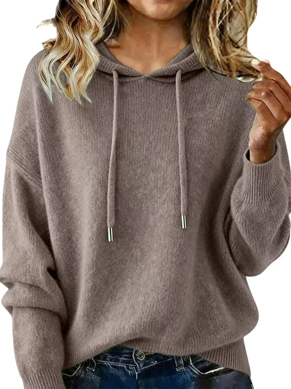 Versatile Drawstring Long Sleeve Sweater