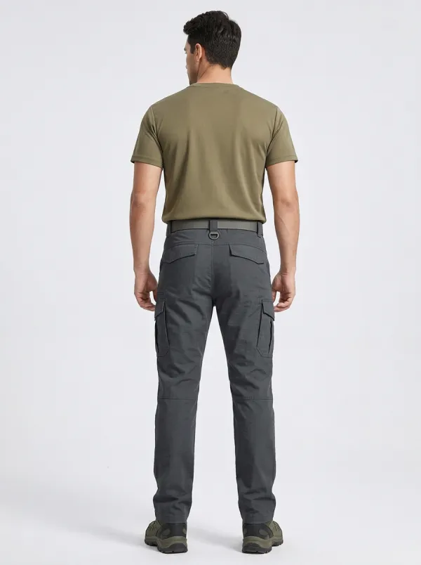 Men's Charcoal Grey Multi-Pocket Tactical Cargo Cargo Pants