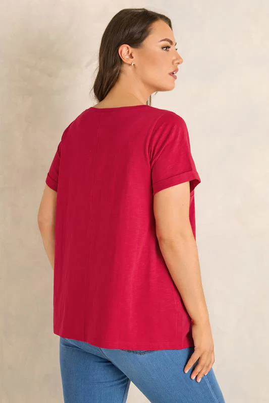 Red Premium Cotton T-Shirt detail 2