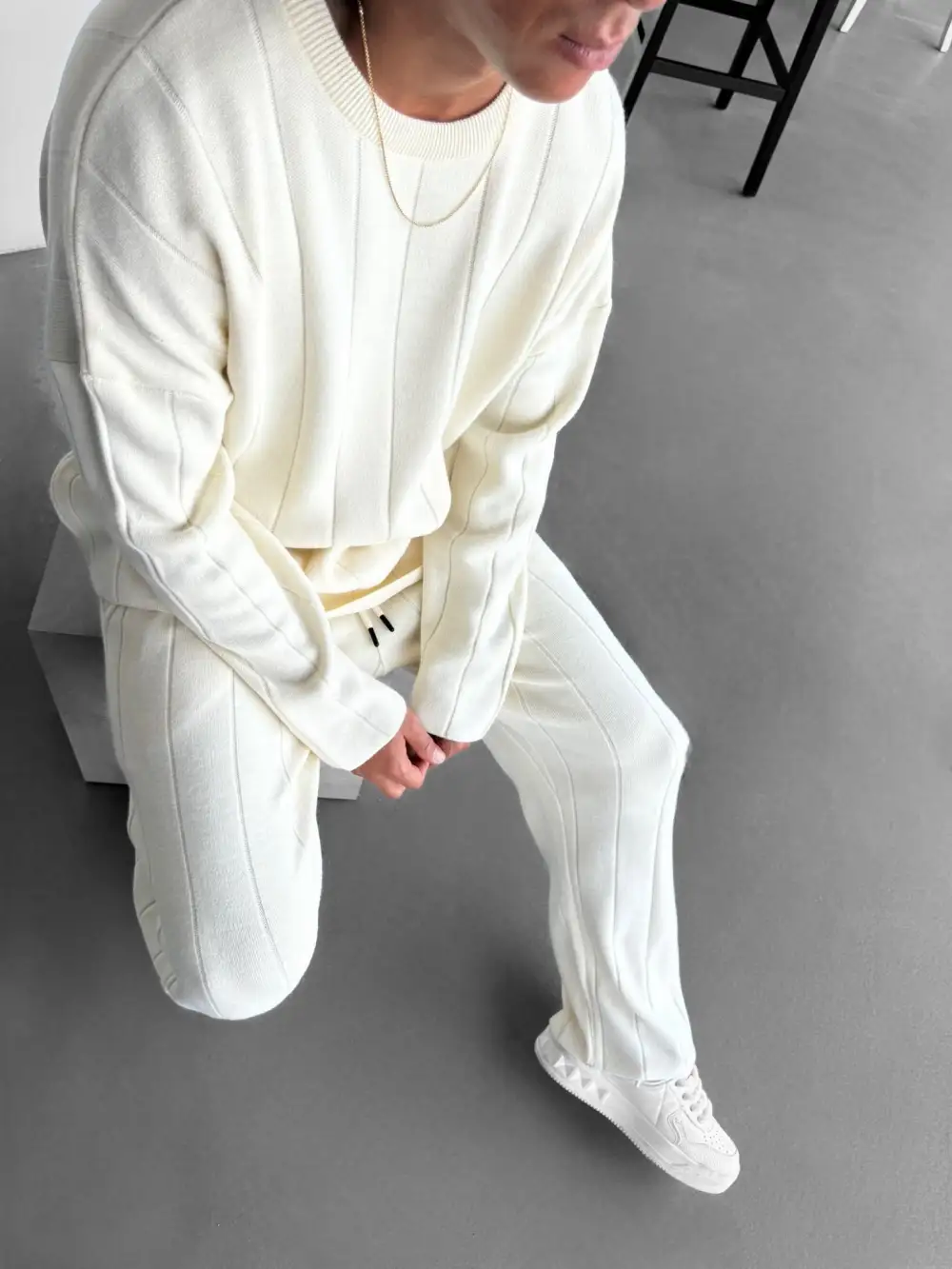 Studio Relaxed Knit Sweatshirt
